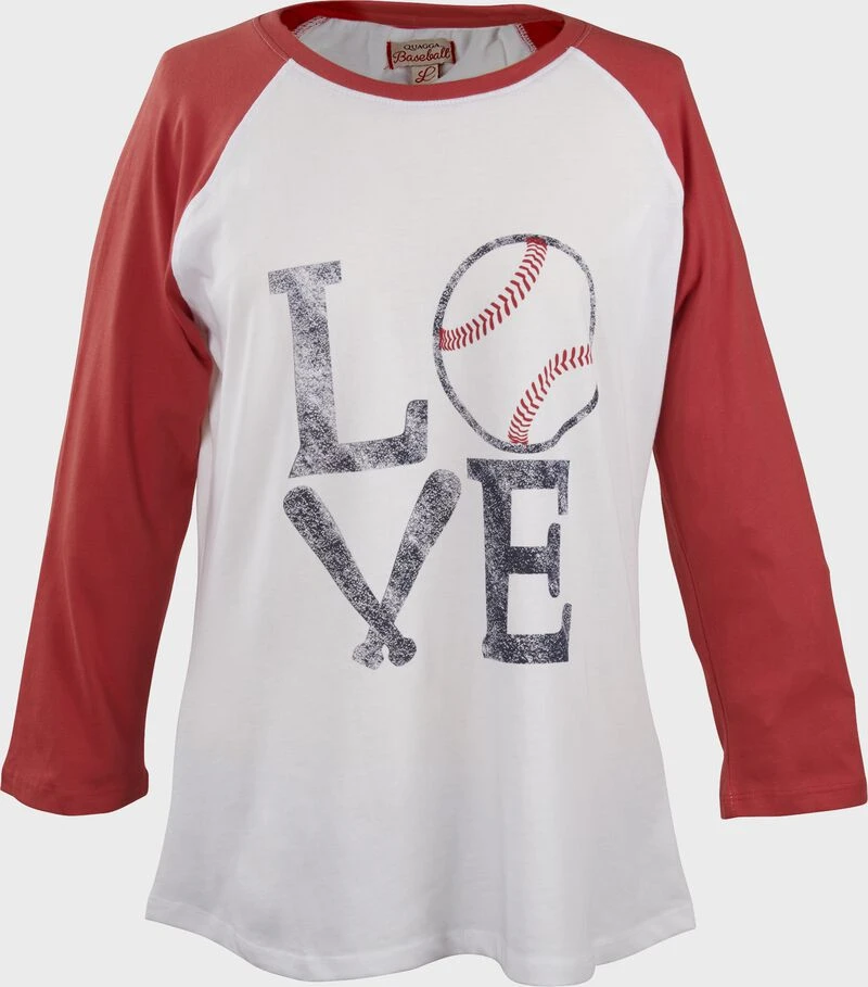 Rawlings Women's Love Baseball Raglan Sleeve T-Shirt 1 Rawlings Women's Love Baseball Raglan Sleeve T-Shirt